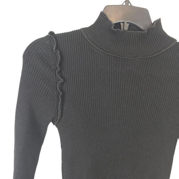 Womens Dark Academia Y2K Workwear Mockneck Sweater Top Black & Other Stories XS - Picture 3 of 11